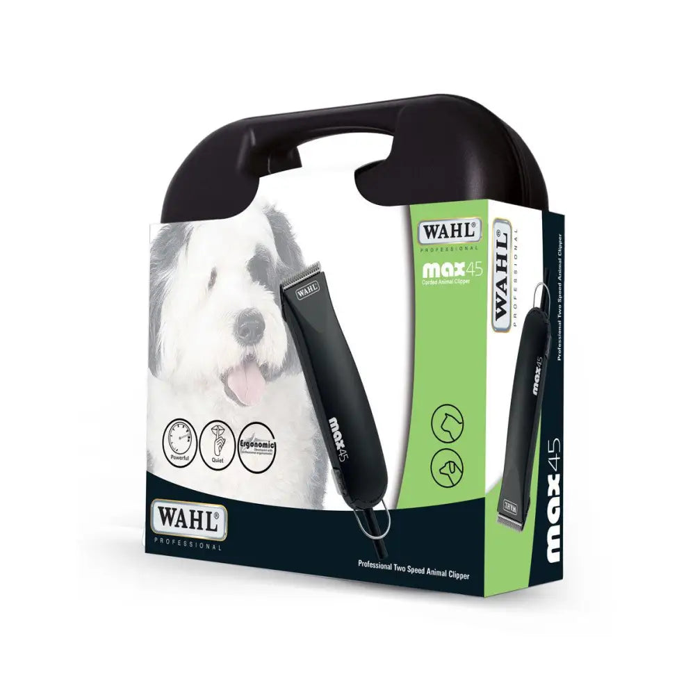 Black wahl clipper kit max 45 animal body clipping tool ergonomically designed two-speed clipper in retail packaging