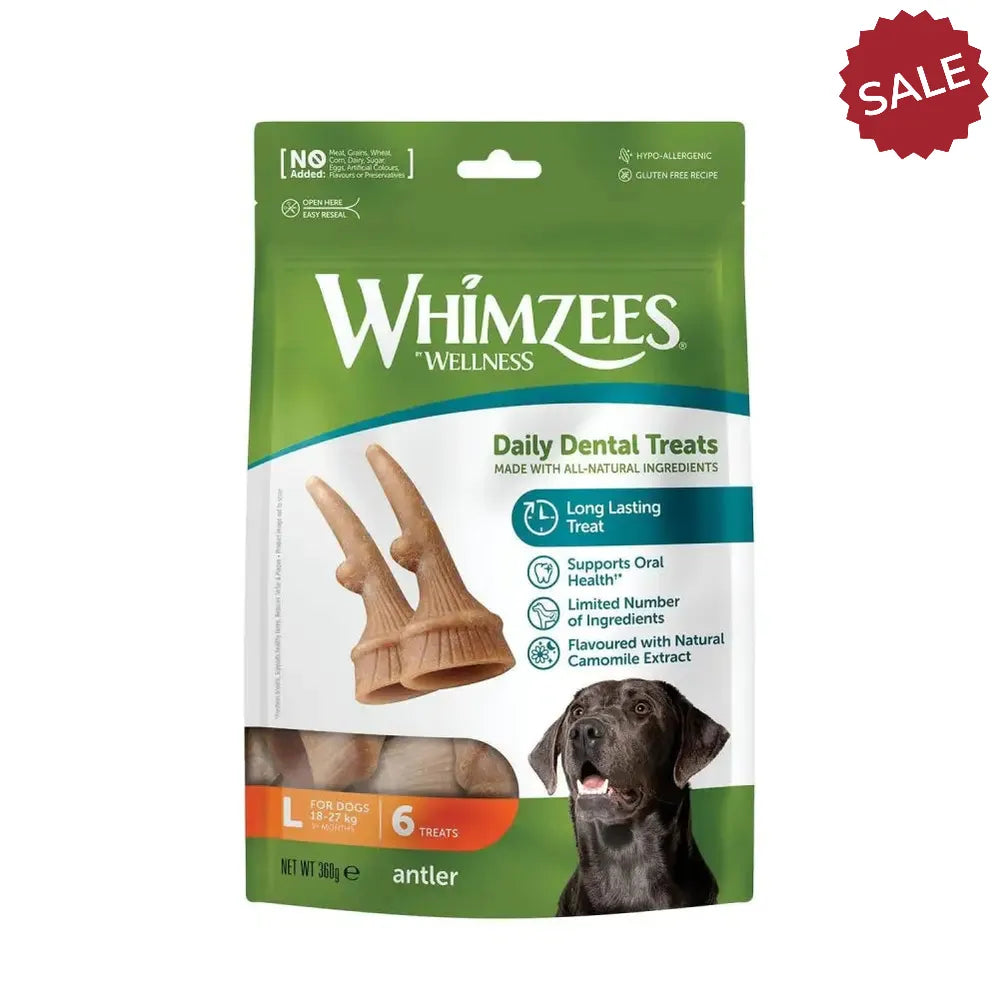 Whimzees Antler Treat Pack Large Dog Treats