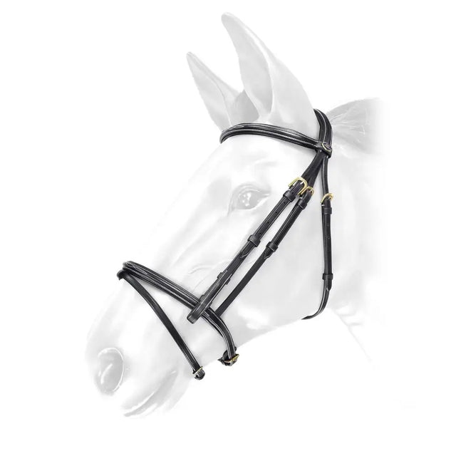 Whitaker Br053 Valencia Deluxe Flash Bridle C/W Reins Black Pony Black Flash Bridles