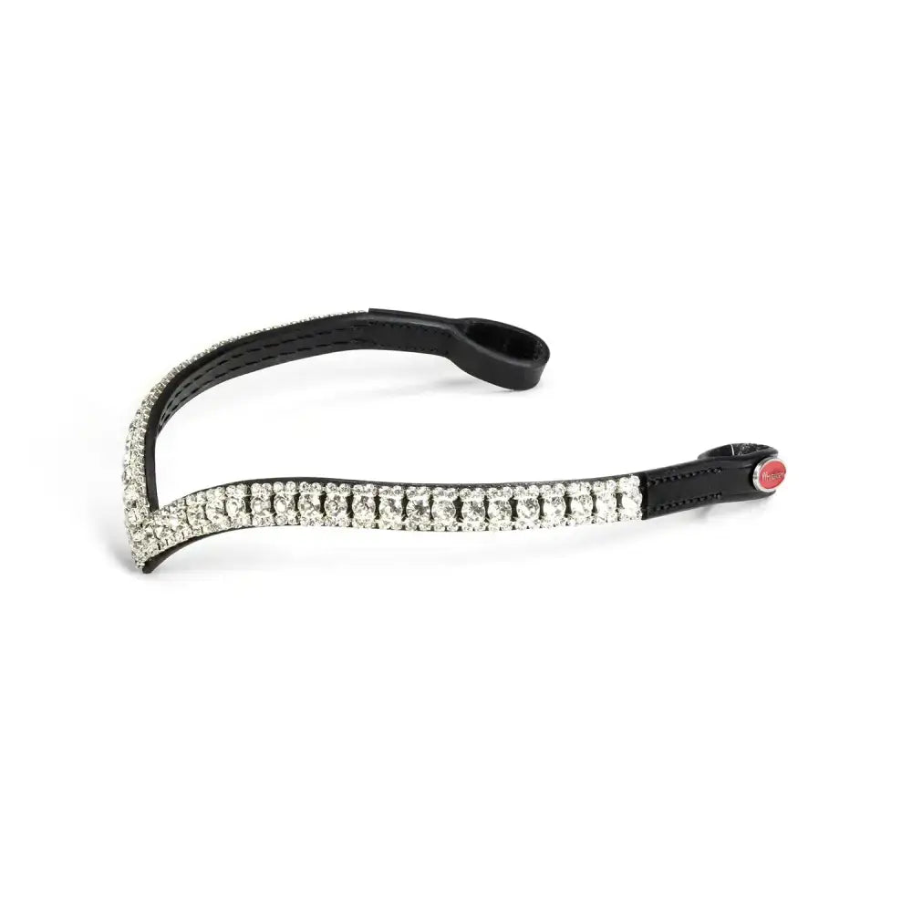 Black leather horse bridle with lynton v-shaped diamante browband black featuring sparkling clear crystals whitaker br072bb lynton