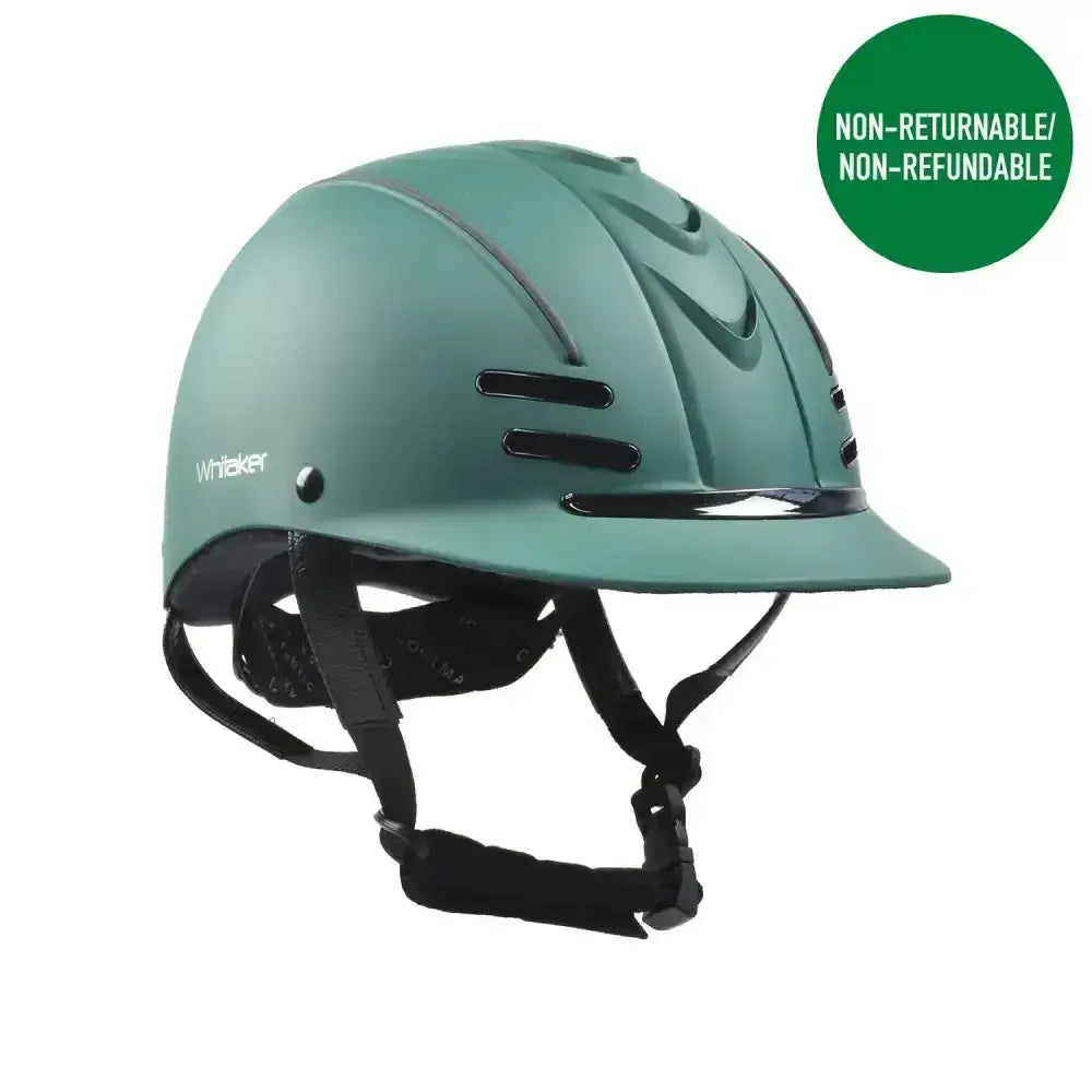 Teal matte whitaker club young rider helmet green with black ventilation slots and adjustable straps