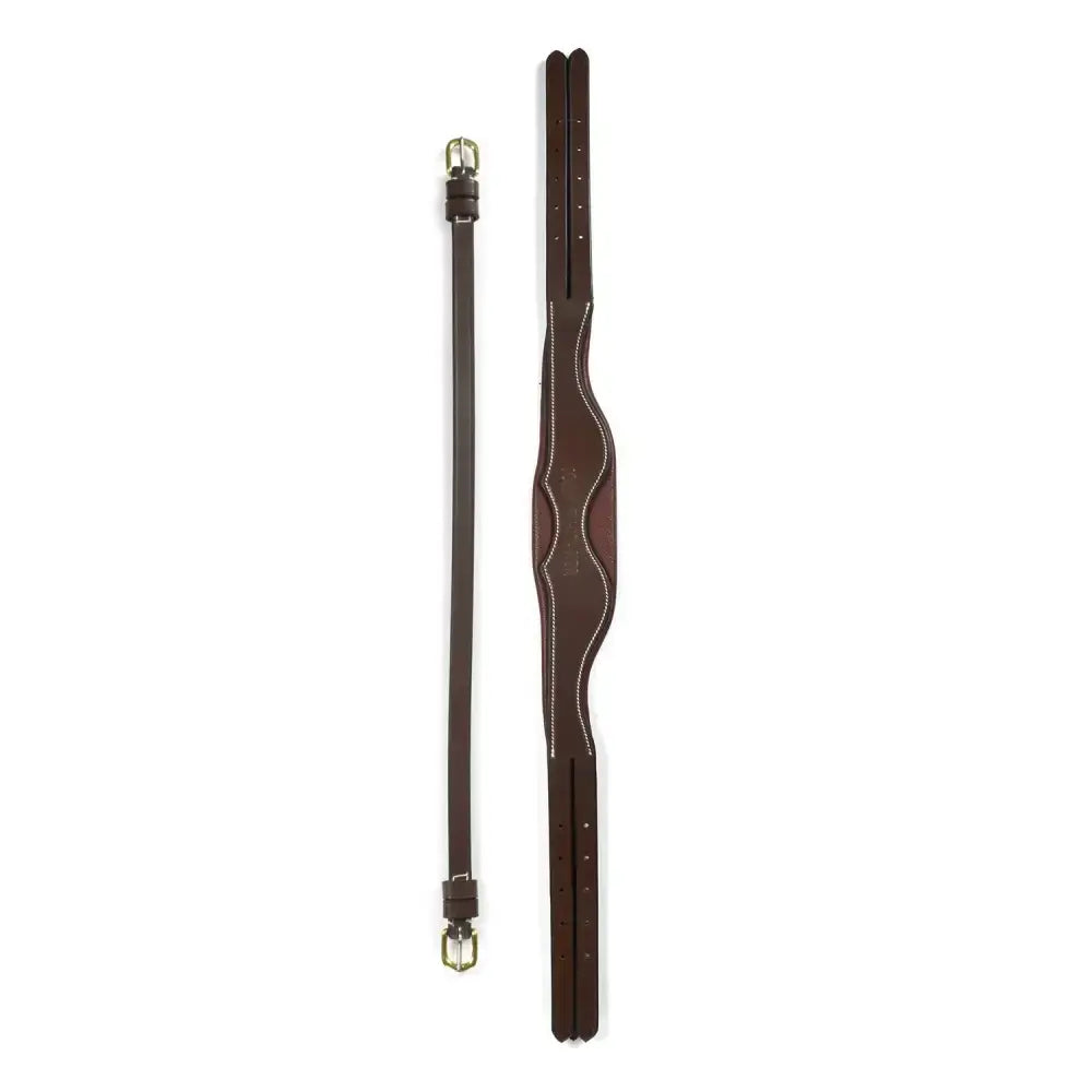 Brown leather whitaker hp100 anatomic headpiece havana with contrast stitching and silver buckle horse bridle