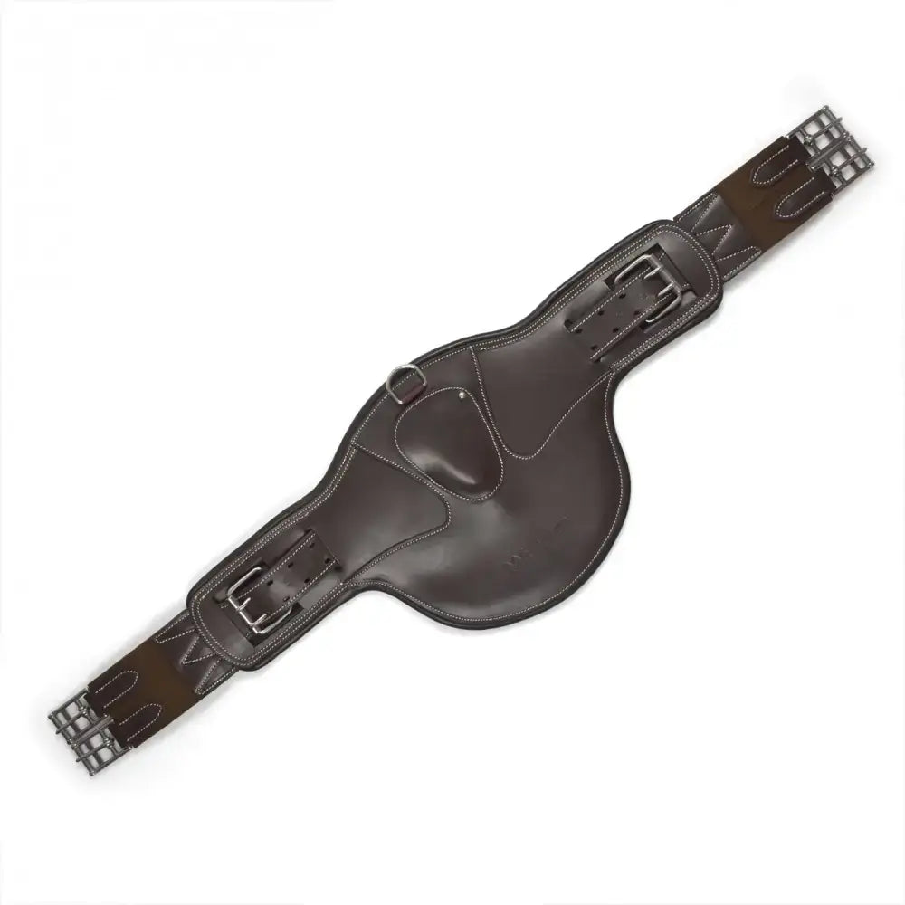 Brown leather whitaker lw052 universal stud guard havana saddle pad with silver buckles and stitching