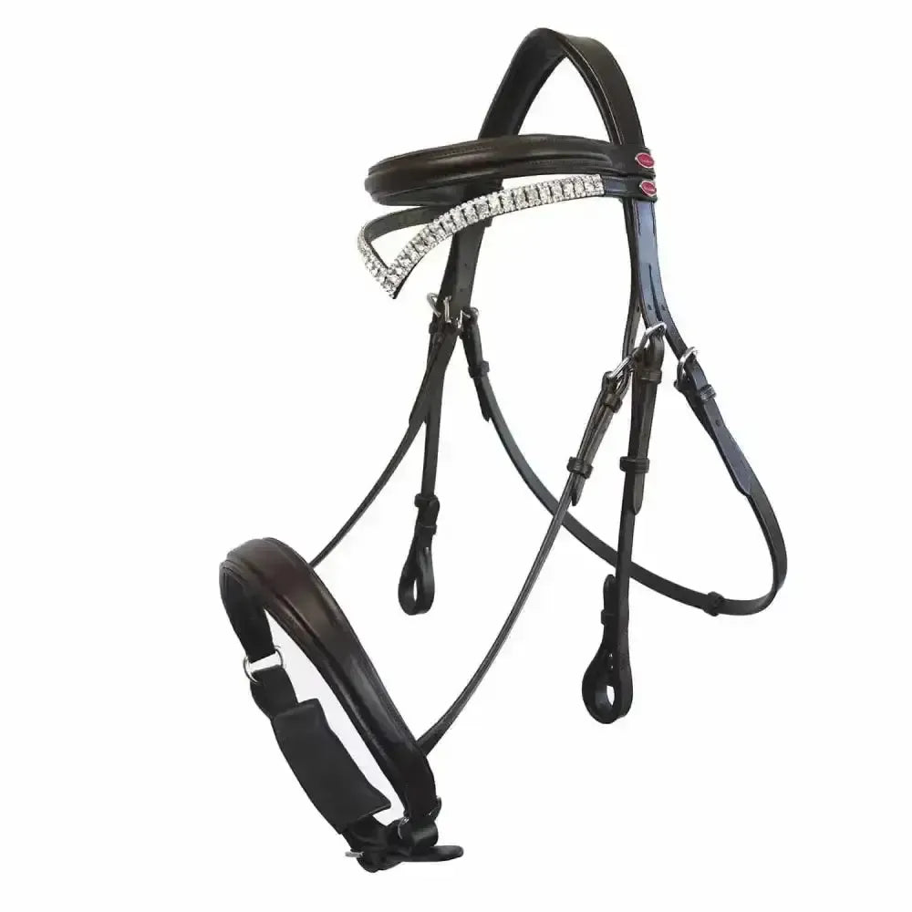 Whitaker Lynton Snaffle Bridle C/W Spare Browband Havana Pony Havana Bridles