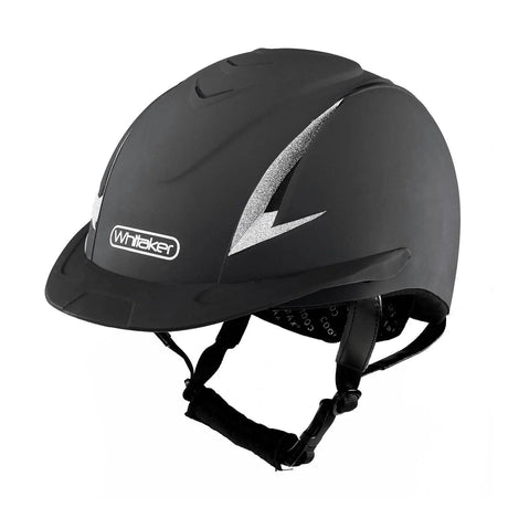 Whitaker NRG Helmet With Sparkles Black Riding Hats Small (52 - 56Cm) Black/Silver Barnstaple Equestrian Supplies