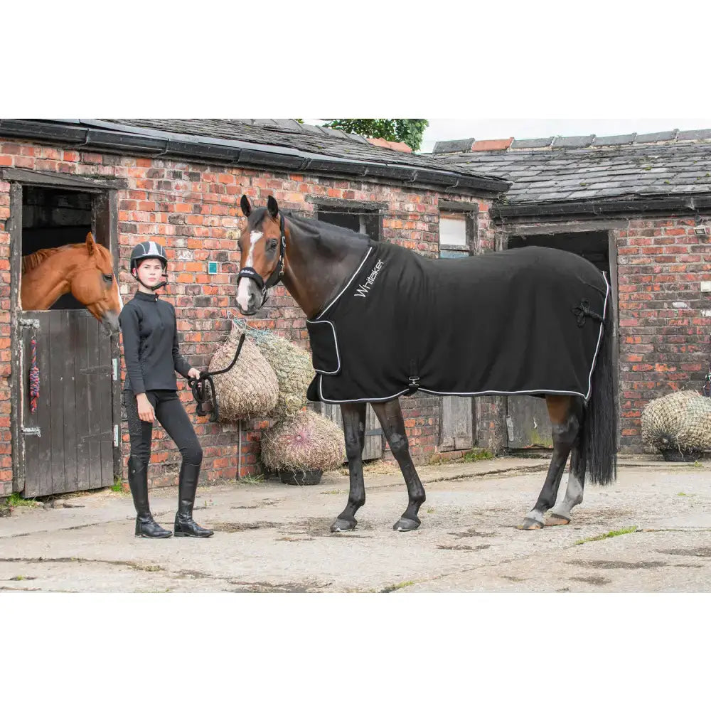 Black whitaker r160 club show rug with white trim bonded fleece and windsor branding
