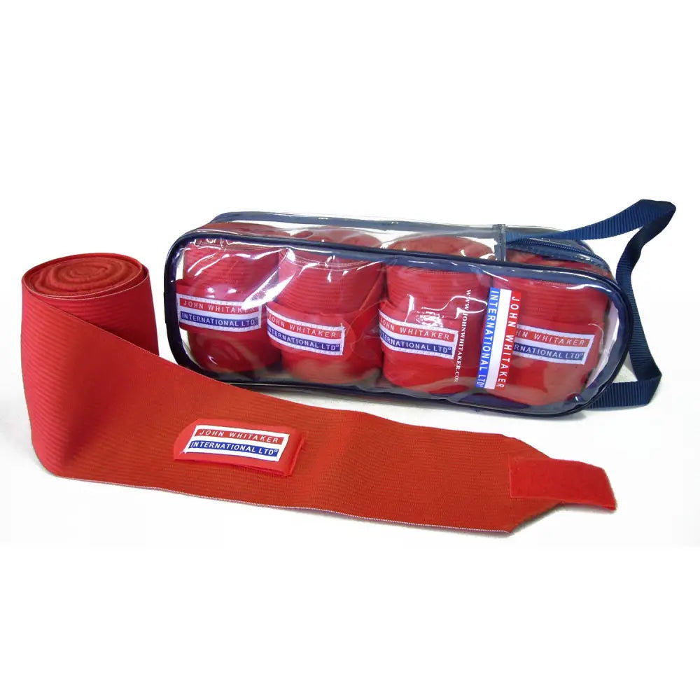 Red john whitaker international ltd whitaker tb4 training bandages in white elastic for horse leg support