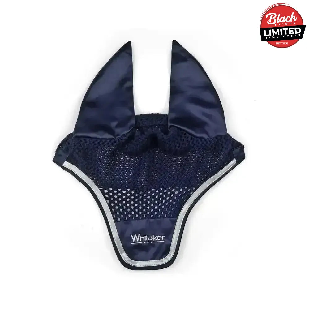 Whitaker Thornton Fly Veil Navy/Silver Full Navy/Silver Horse Ear Bonnets