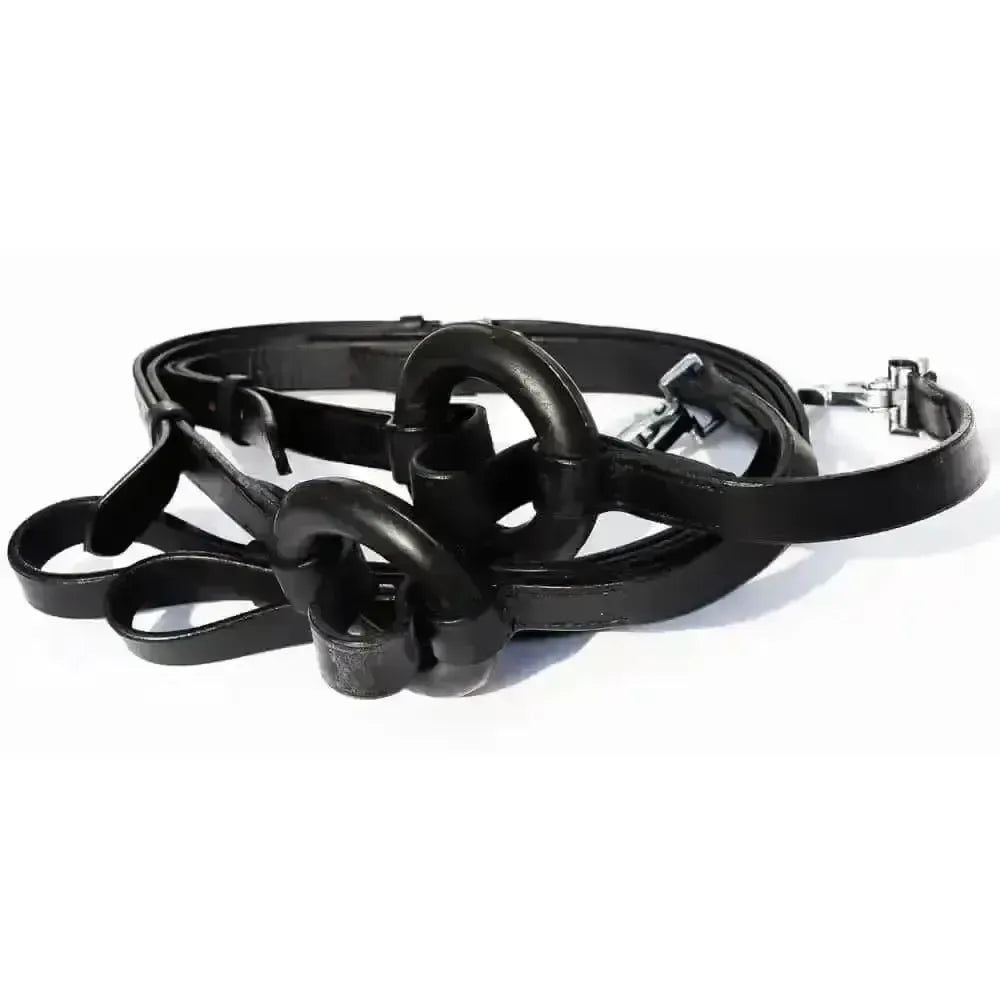 Windsor Equestrian Leather Side Reins Black One Size Side Reins