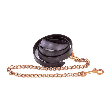 Windsor Leather Lead & Chain 1" Black Leather Leading Reins