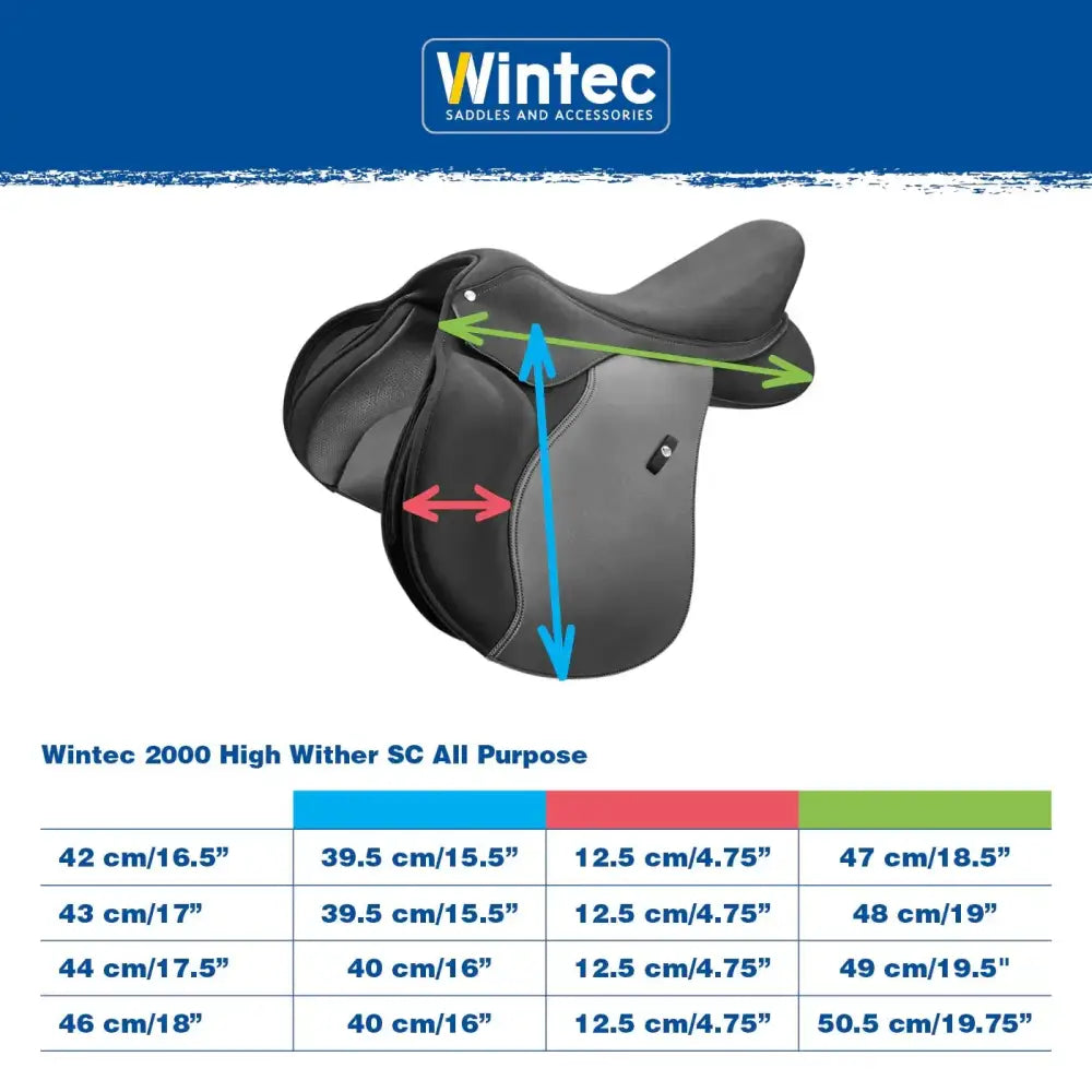 Wintec 2000 High Wither SC All Purpose Black 42 cm/16.5" Saddles