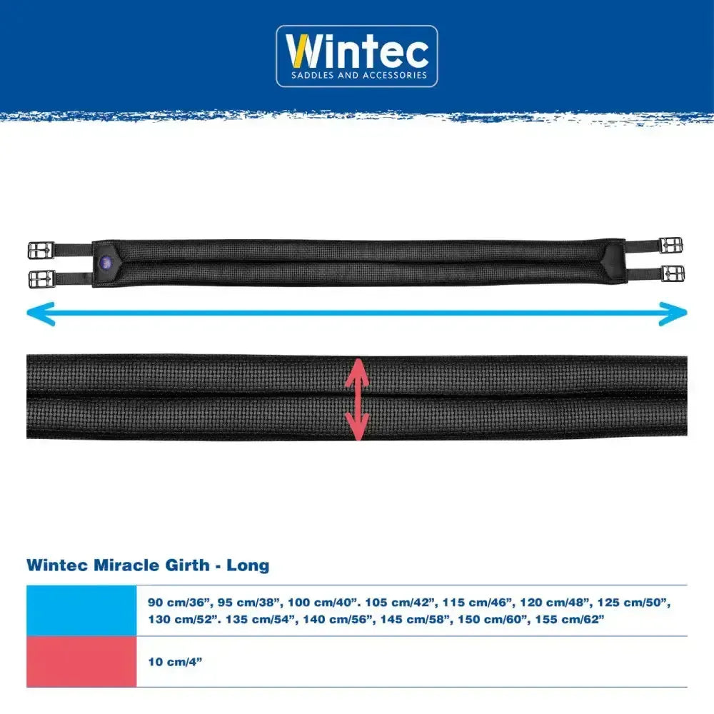 Wintec Miracle Girth (Short) Black 50 cm/20" Short Girths