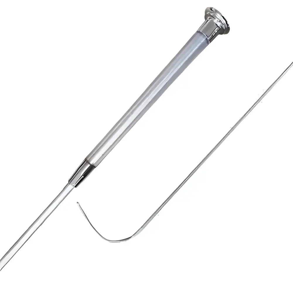 Silver handled dressage whip with gel fusion grip and curved handle from woof wear gel for precise control