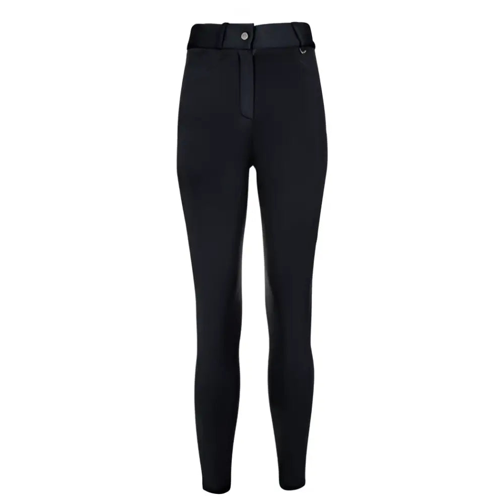 Black high-waisted woof wear hybrid ii riding breeches with sleek fit and subtle stitching for riding comfort
