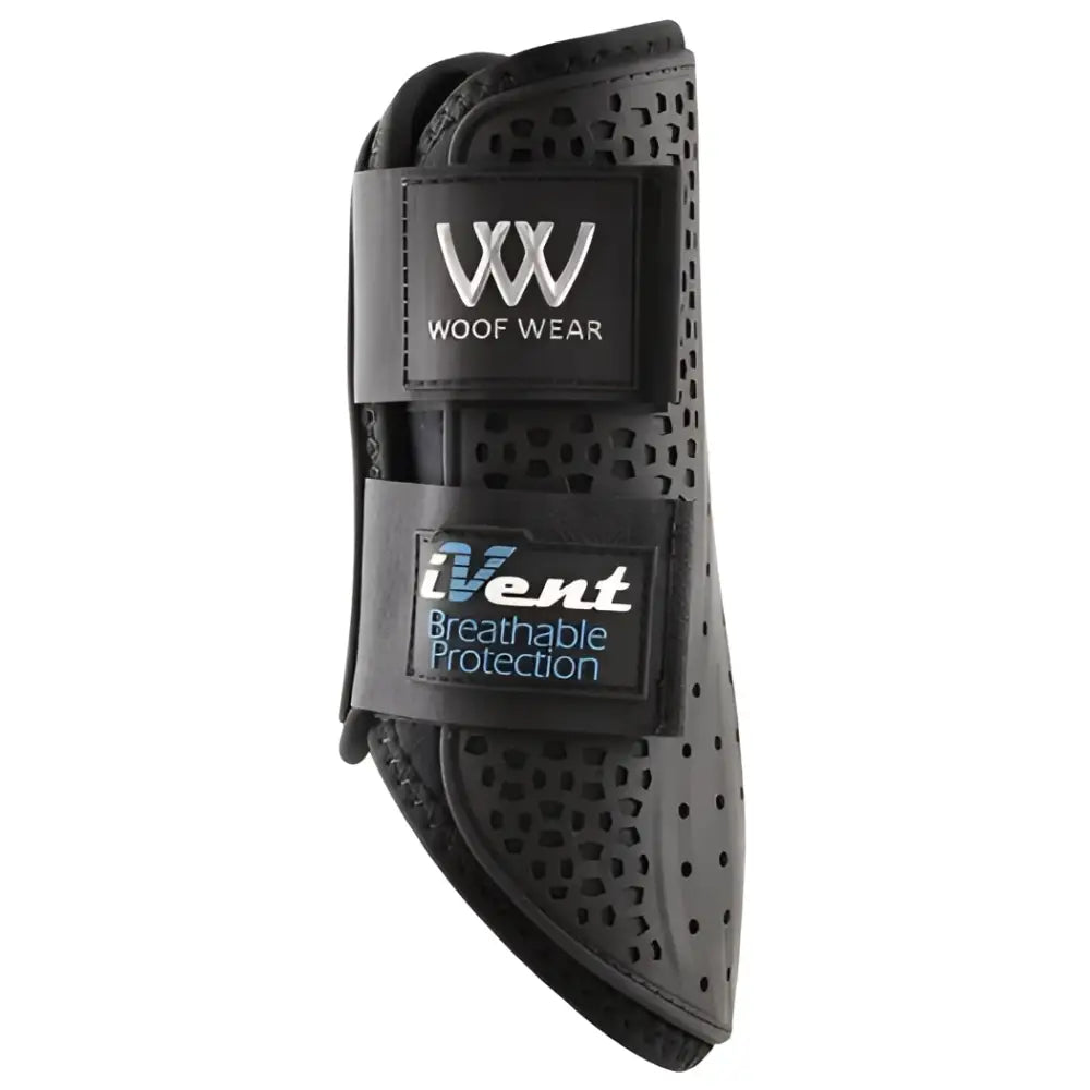 Black woof wear ivent hybrid boot with perforated breathable mesh design for protective horse leg support