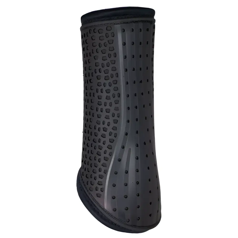 Black rubber woof wear ivent hybrid boot with breathable mesh textured grip and reinforced stitching