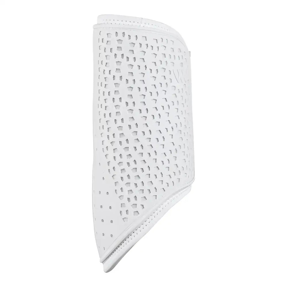 White perforated leather horse guard with stitched edges for woof wear ivent hybrid boot breathable mesh design