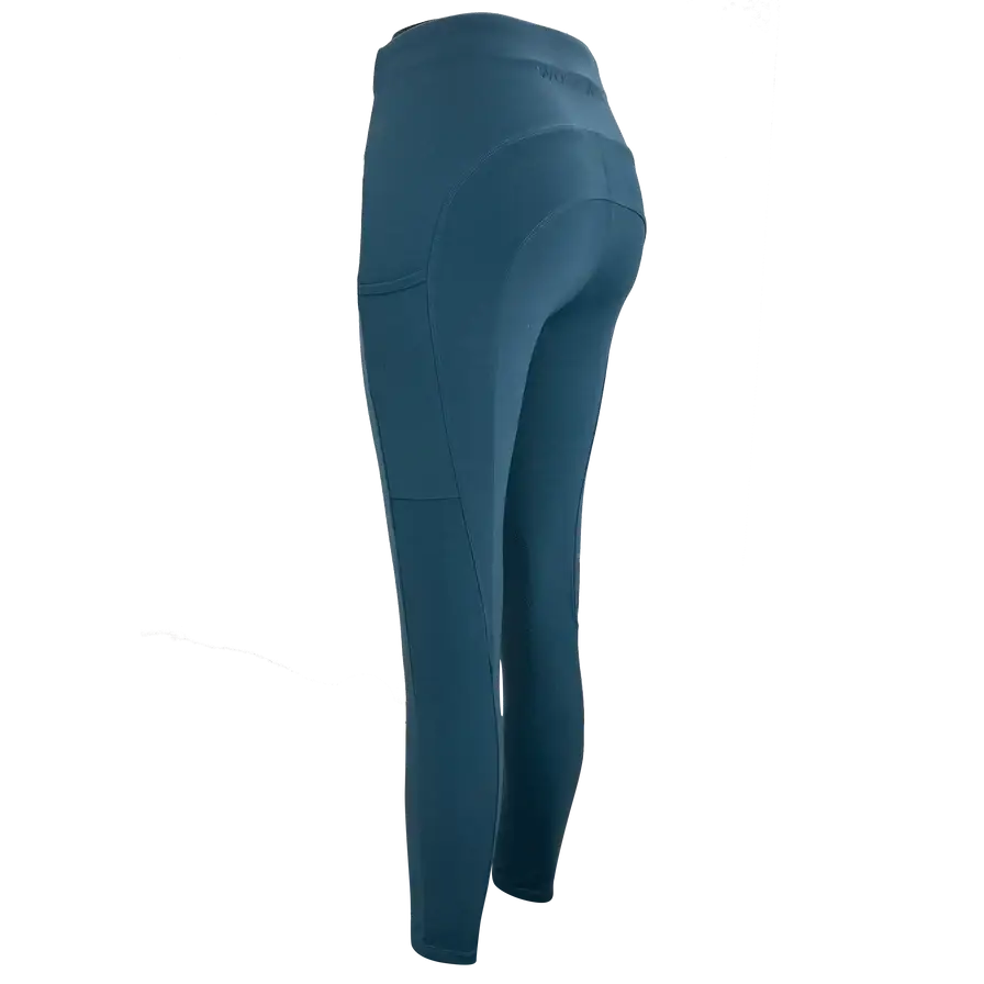 Woof Wear Original Riding Tights - Knee Patch Petrol Blue UK06 Riding Tights