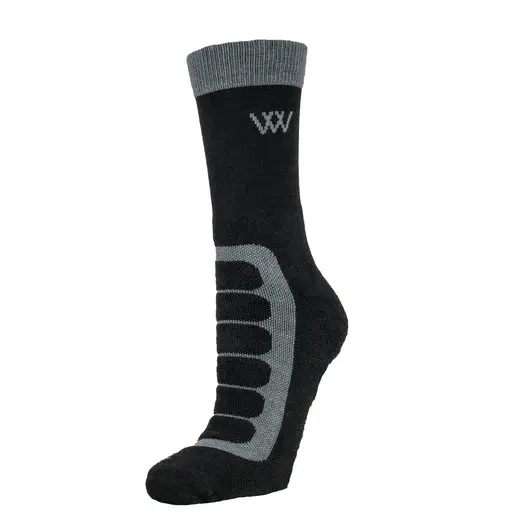 Woof Wear Short Bamboo Tech Riding Sock Black Grey Small Socks