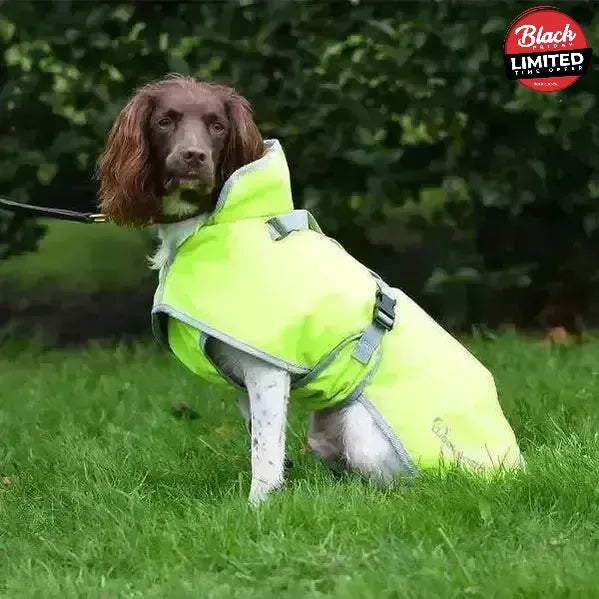 Woofmasta Dog Coat Deluxe - Fluorescent Yellow 12" Dogs