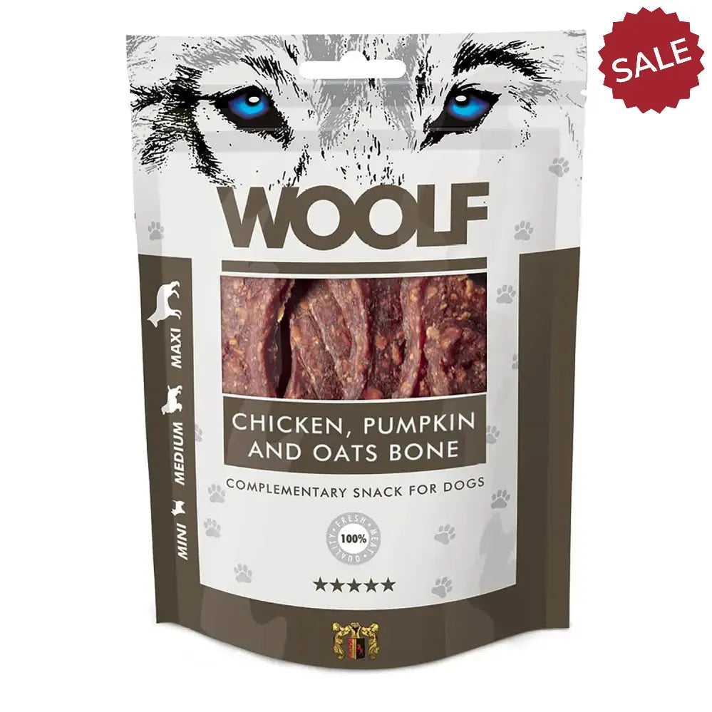 Woolf Chicken, Pumpkin & Oats Bone 100g Dog Treats