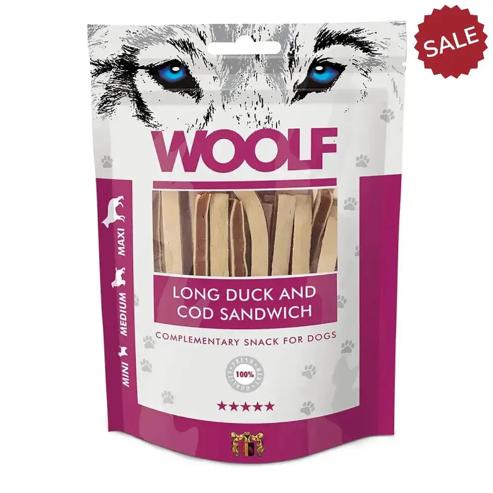 Woolf Long Duck & Cod Sandwich 100g Dog Treats