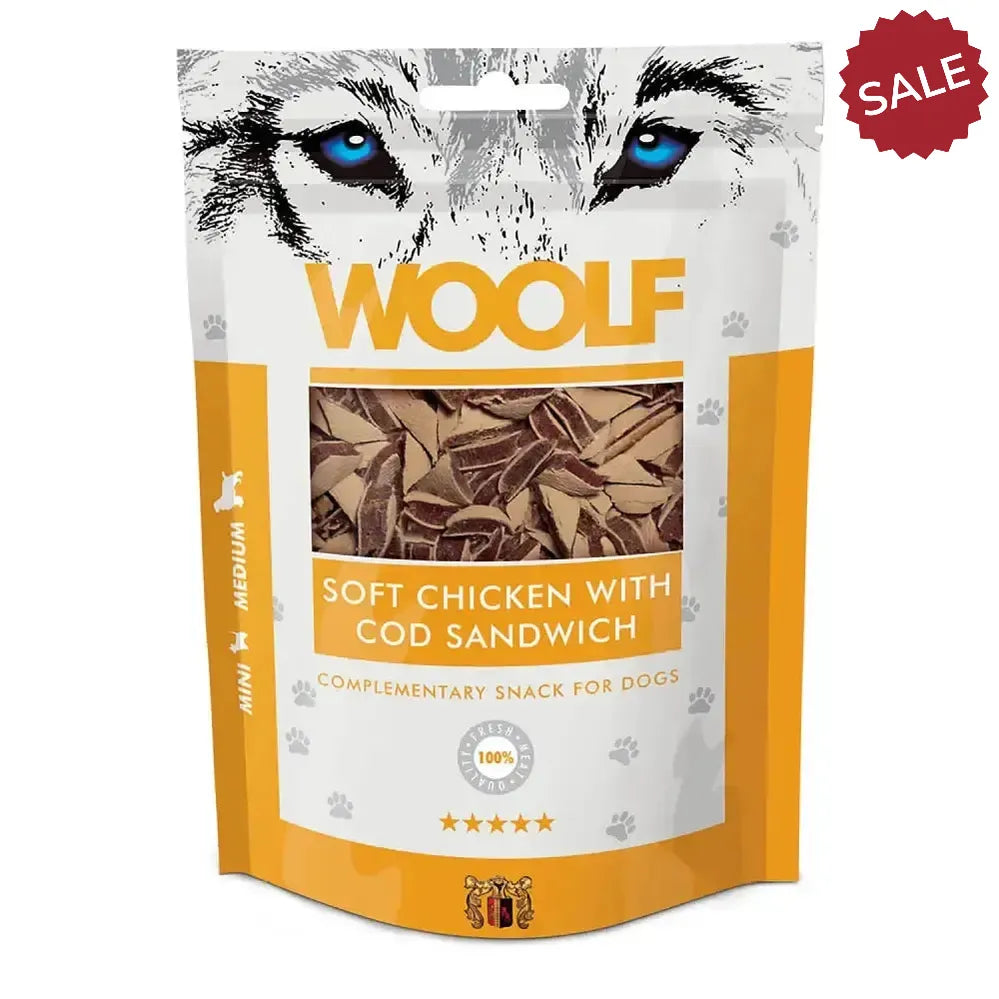 Woolf Soft Chicken With Cod Sandwich 100g Dog Treats
