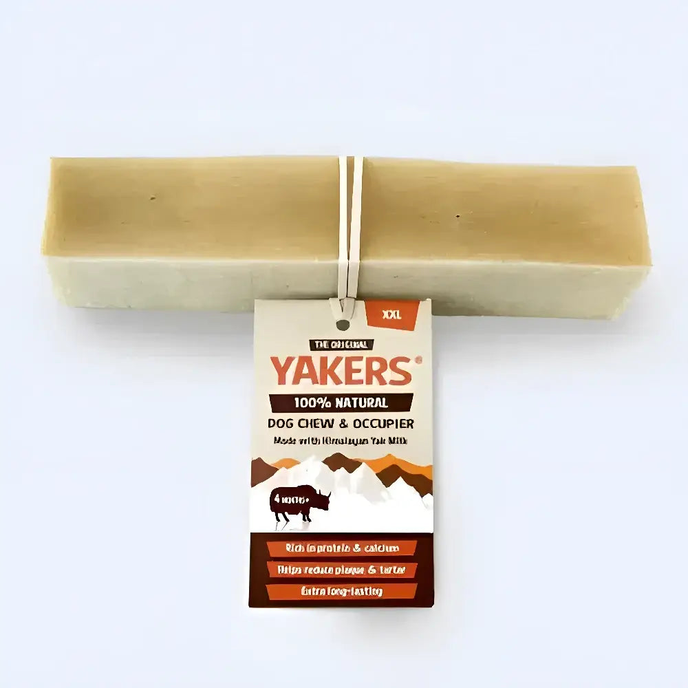 A beige rectangular yakers dog chew original jumbo made with himalayan yak milk xxlarge dog treats for dogs