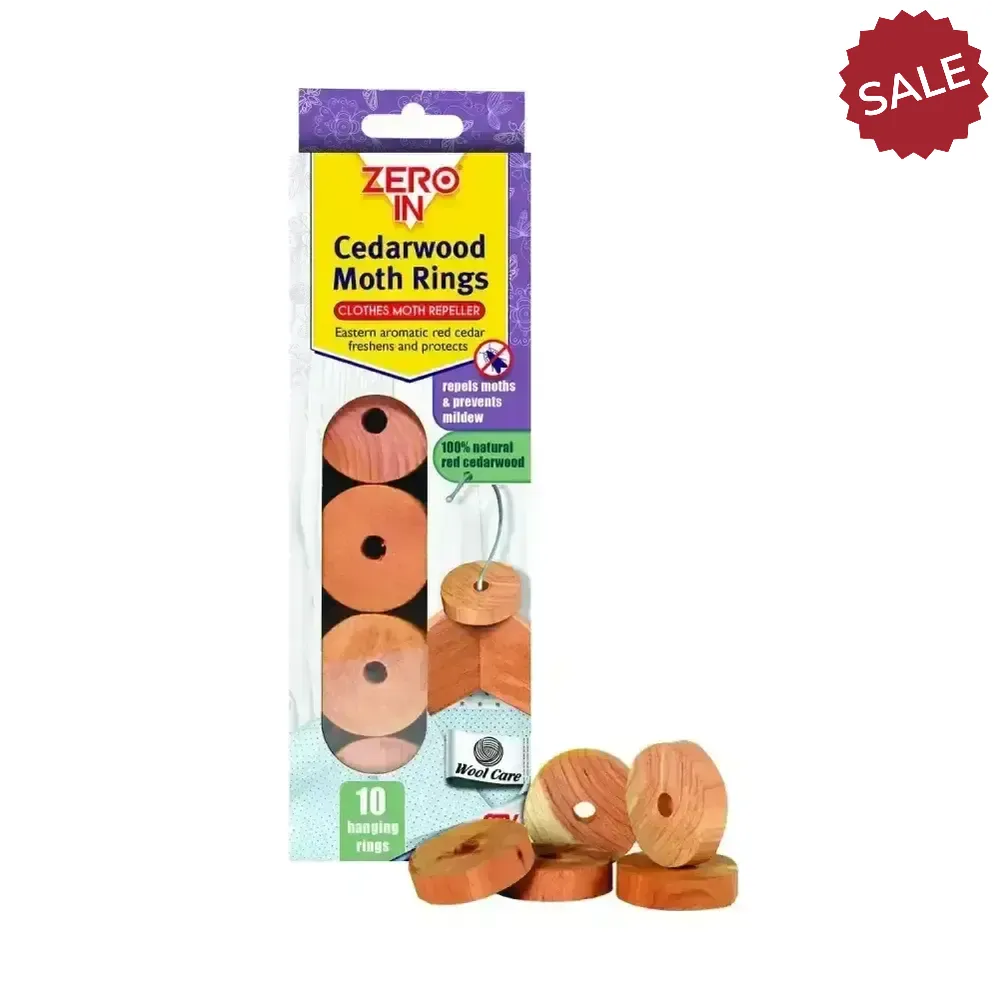 Zero In Cedarwood Clothes Moth Rings 10 RINGS Pest Control