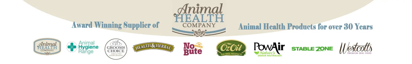 Banner showcasing logos of various brands in the Animal Health Company collection.