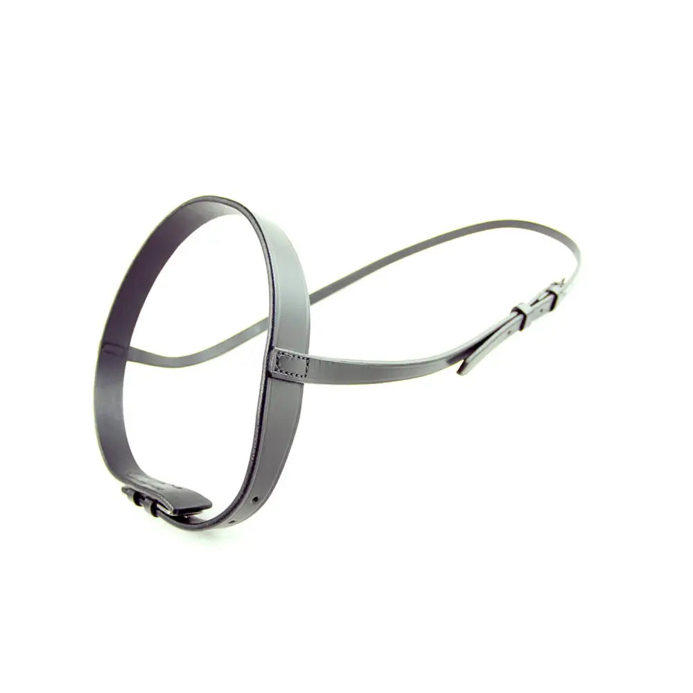 Gray leather horse muzzle with adjustable straps and metal buckles from barnstaple equestrian supplies horse reins collection