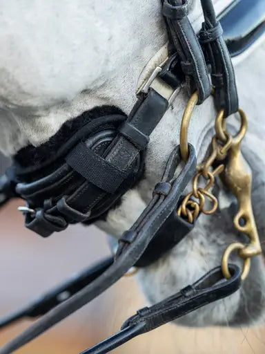 LeMieux Simuwool Chin/ Noseband Guard Black One Size Black Curb Chain Guards