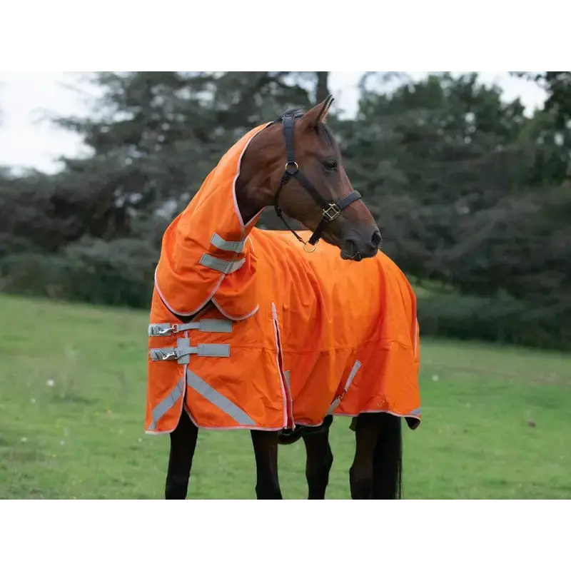 Swish 200G Detachable Neck Turnout Rug - Orange 4'3 Turnout Rugs