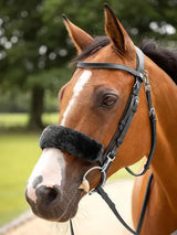 LeMieux Simuwool Noseband Cover Black One Size Black Noseband Covers