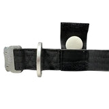 Black nylon btactical tracker collar with silver buckle and velcro strap for easy attachment in midnight black