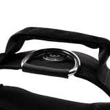 Black 5cm btactical collar with silver metal d-ring embossed branding and durable nylon webbing strap