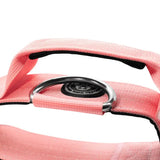Pretty pink 5cm nylon btactical dog collar made of woven nylon with silver d-ring and black reinforced edges