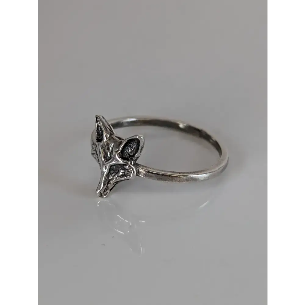 925 Silver Fox Ring – Nature-Inspired Handmade Gift for Animal Lovers G SILVER Rings