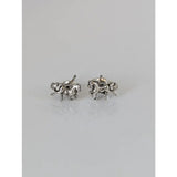 Silver galloping horse stud earrings made from 925 silver featuring handmade equestrian horse studs with dynamic galloping design