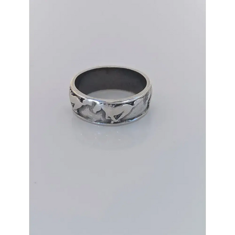 925 Silver Galloping Horses Band – Equestrian-Inspired Ring for Him or Her G Rings