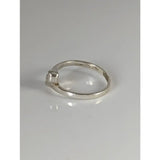 A sleek 925 silver hoof nail ring with a clear square-cut gemstone, perfect equestrian gift for him and her