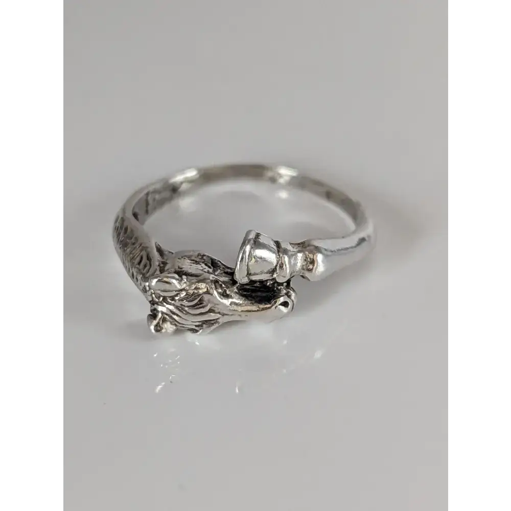 925 Silver Horse Head & Hoof Ring – Equestrian Gift for Him or Her F Rings