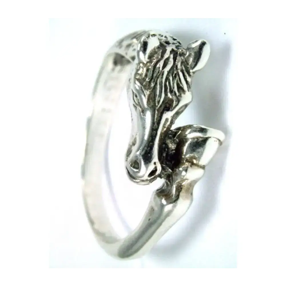 925 Silver Horse Head & Hoof Ring – Equestrian Gift for Him or Her F Rings