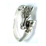 925 Silver Horse Head & Hoof Ring – Equestrian Gift for Him or Her F Rings