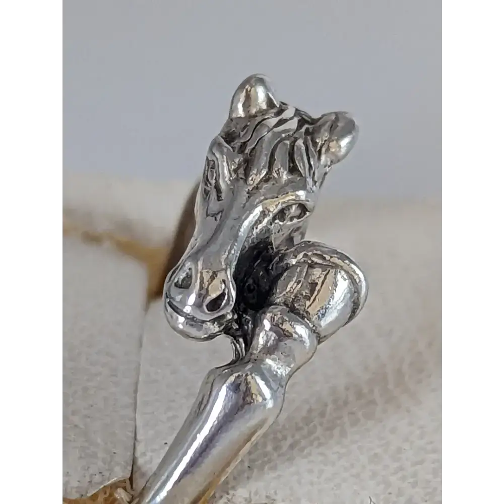 925 Silver Horse Head & Hoof Ring – Equestrian Gift for Him or Her F Rings