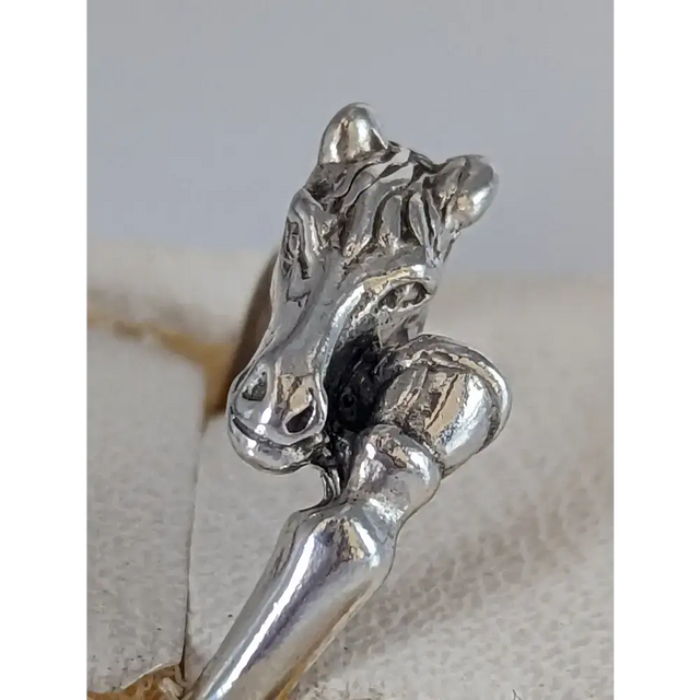 925 Silver Horse Head & Hoof Ring – Equestrian Gift for Him or Her F Rings