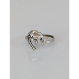 925 Silver Horseshoe, Acorn & Oak Leaf Ring – Symbolic Nature Gift G 