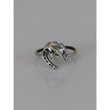 925 Silver Horseshoe, Acorn & Oak Leaf Ring – Symbolic Nature Gift G 