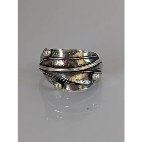 925 Silver Leaves Ring with Silver Buds – Nature-Inspired Gift G Rings