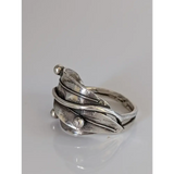 925 Silver Leaves Ring with Silver Buds – Nature-Inspired Gift G Rings